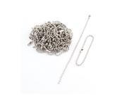 Unique Bargains Stainless Steel Beaded Ball Linked Chain Silver Tone 15cm 50 Pcs