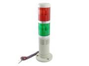 Unique Bargains Red Green LED Industrial Tower Lamp Buzzer Alarm Warning Light 24V AC DC