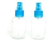 2 x 50cc Light Blue Clear Plastic Cosmetic Makeup Liquid Spray Hand Press Bottle