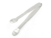 Unique Bargains 6 Length Scallop Head Shaped Stainless Steel Kitchen Ware Clip Food Tong