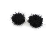 Unique Bargains 2 Pcs Black Elastic Hair Ties Bands Ponytail Holder for Women