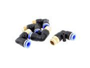 Unique Bargains 5 Pcs 1 4PT Thread to 8mm Pipe Dia Elbow Connector Quick Release Fittings