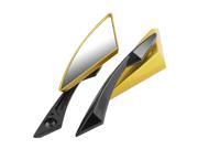 Unique Bargains Pair Motorbike Adjustable Angle Blind Spot Rear View Mirror Gold Tone for Halley
