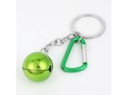 Unique Bargains Bell Pendant Decorative Green Silver Tone Metal Keyring Key Holder