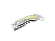 Unique Bargains Silver Tone Yellow Stainless Steel Pedicure Nail Clipper Cutter Trimmer
