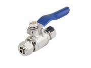 Unique Bargains 3mm Branch Hole Dia Blue Plastic Coated Rotary Handle Ball Valve