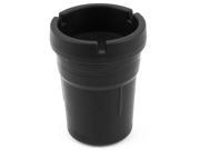 Outdoor Portable Plastic Cup Designed 3 Groove Ashtray for Car with Anti slip Bottom Black