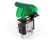 Unique Bargains Green Flip Cover Red LED Lighted Toggle Switch 12V 20A ON OFF Car Truck
