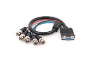 VGA 15 Pin Female Socket to 5 BNC Male Plug Connector Adapter Cable Wire 54cm