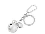 Unique Bargains Chain Bells Detail Alloy Carabiner Silver Tone Keyring Keychain