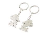 Unique Bargains Unique Bargains Pair Simulated Metal Mouse Keyring Key Chain Valentine Day Gift for Lovers