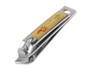 Unique Bargains Manicure Tool Red Gold Tone Flower Pattern Nail Clipper