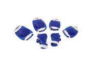 Unique Bargains 6 in 1 Skiing Skating Palm Elbow Knee Support Protector Blue