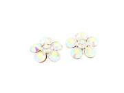 Unique Bargains Clothing Shoes Bags Dress Accessary Flower Shaped Rhinestone Crystal Button 2pcs