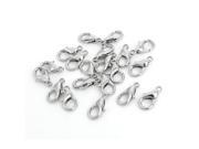 Unique Bargains 20 Pcs 14x7mm Silver Tone Lobster Trigger Claw Clasps Jewelry Connector Kits