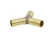 Unique Bargains Brass Y Style 3 Ways Hose Barb Connector Adapter for 12mm Tubing