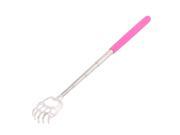 Unique Bargains Stainless Steel Bear Claw Telescopic Back Scratcher Massager Stick Pink