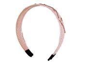 Pink Plastic Rhinestone Inlaid Knitted String Hair Hoop Headband for Lady