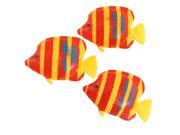 Unique Bargains 3 Pcs Red Yellow Plastic Fish Decor for Aquarium Tank