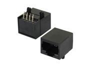 Unique Bargains Unique Bargains Network 8 Terminals 90 Degree RJ45 Modular PCB Jacks Gold Tone Black 2x