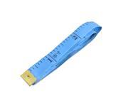 Unique Bargains 2x Blue Soft Plastic Double Scale Ruler Tape Earthwork Measure Tool 1.5M 45 Cun