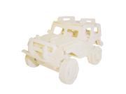 Child 3D Woodcraft DIY Jeep Style Puzzled Assemble Toy Gift