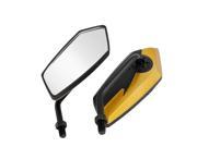 Unique Bargains Solid Motorcycle Cruiser Bobber Blind Sport Rear View Mini Mirrors Pair