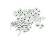 Unique Bargains 25 Pcs Sliver Tone Cone Head Motorcyle Car License Plate Decorative Bolts Screws