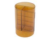 Unique Bargains School Student Clear Yellow Plastic Cylinder Ruler Pencil Pen Holder Container