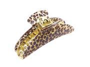 Unique Bargains Women Plastic Spring Loaded Leopard Print Hairclip Hair Clip Clamp Claw