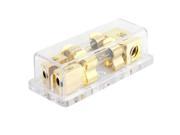 Gold Tone Clear Plastic Shell 60A Car Inline Circuit Breaker Fuse Holder