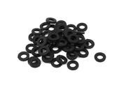 50pcs Round Insulation Nylon Flat Spacer Washer Gasket Ring 3 x 6 x 1mm Black