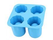 Unique Bargains Party Drinking Cup Glass Shape Silicone Ice Shot Freeze Mold Cube Tray Blue