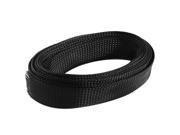 Unique Bargains 15Ft 30mm Width Black Nylon Expandable Braided Sleeving Cable Cover Wire Wrap