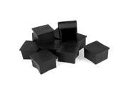 Unique Bargains 10 x Black Rubber Chair Furniture Leg Foot Antislip Square Shape Cover 45mmx45mm