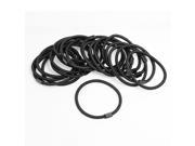 Unique Bargains 20 Pcs Plastic Beed Decor Black DIY Hair Ties Bands Stretch Ponytail Holders