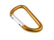 Aluminum Alloy D Shaped Spring Loaded Carabiner Clip Yellow