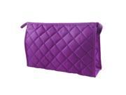 Unique Bargains Women 10.6 Length Cosmetic Makeup Travel Case Pull Zipper Bag Purple