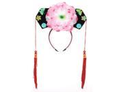 Unique Bargains Girls Pink Floral Decor Oriental Chinese Princess Hairband Hat Headdress