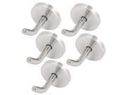 Unique Bargains 5pcs Bathroom Wall Mount Clothes Coat Towel Hook Stainless Steel