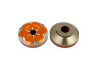 Unique Bargains Motorcycle Fork Cup Front Wheel Drop Resistance Cups Orange Silver Tone Pair