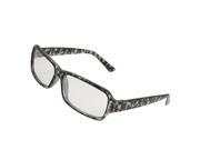 Rectangle Lens Leopard Pattern Plastic Arms Plain Glasses for Women