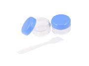 Unique Bargains Unique Bargains 2 x Blue Round Plastic Empty Case Liquid Makeup Container w Clear Spoon