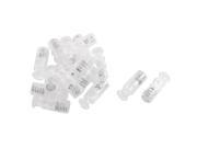 Plastic Double Holes Stopper Toggle Buckle Rope Clamp Cord Lock 16 Pcs Clear