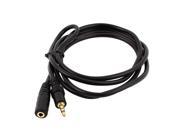 Unique Bargains Black 3.5mm Stereo Male to Female Audio Extension Cable Cord 1.5M Length