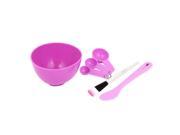 Unique Bargains 6 in 1 Silicon Bowl DIY Facial Mask Brush Spoon Stick Cosmetic Tool Set Purple