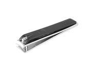 Black Silver Tone Manicure Trimming Tool Polished Foldable Nail Clipper Cutter