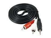 Unique Bargains 3.5mm Male Connector to 2 RCA Connector Audio Video Extension AV Cable 4.9Ft