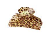 Unique Bargains Lady Brown Leopard Printed 14 Teeth Style Daily Use Clip Claw Clamp