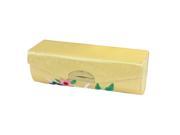 Chinese Style Floral Embroidered Yellow Lipstick Lip Chap Stick Case Holder Box